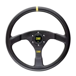 SPEED STEERING WHEEL, 3 BLACK SPOKES, BLACK LEATHER WHEEL